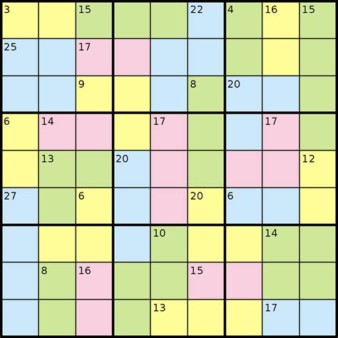 Killer Sudoku - Wikipedia - Killer Sudoku Free Printable | Free Printable