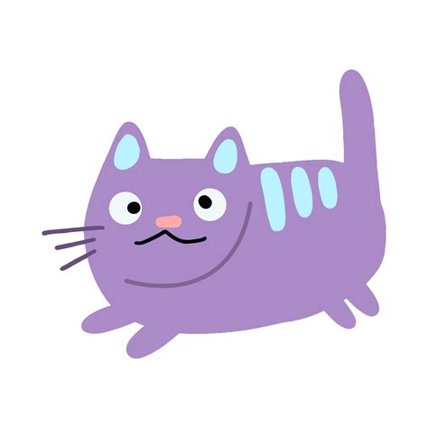 Vector Funny purple cat. Children's hand drawn illustration. 8602623 ...