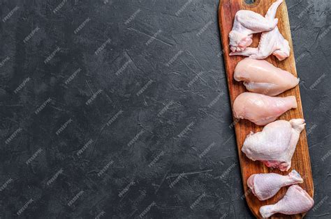 Premium Photo | Different types of raw chicken meat, poultry