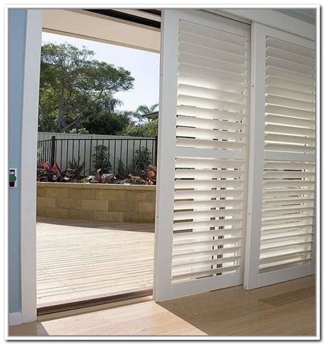 Bypass shutter system | Sliding glass door coverings, Glass door ...