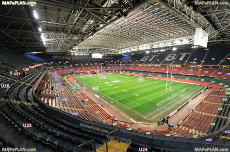 Cardiff Millennium Stadium - View from upper stand - Block U24 - Row 6 ...