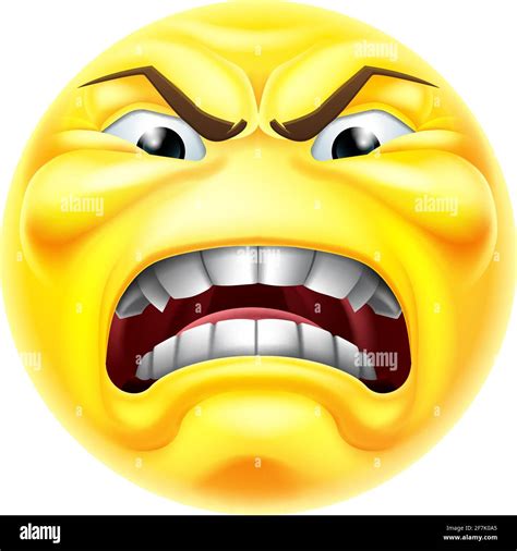 Cartoon emoticon angry face isolated Stock Vector Images - Alamy