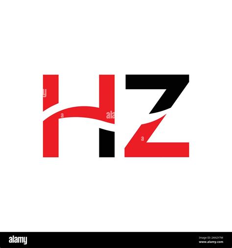 letter HZ Logo Design Linked Vector Template With Red And Black ...