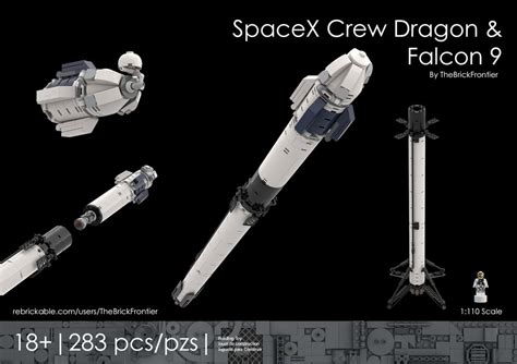 LEGO MOC SpaceX Falcon 9 Crew Dragon 1/110 Scale by TheBrickFrontier ...