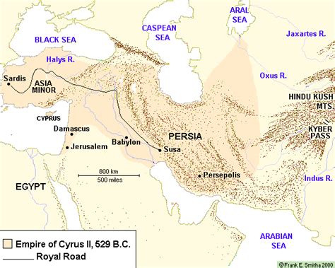 Map of The Empire of Cyrus II (529 BCE)