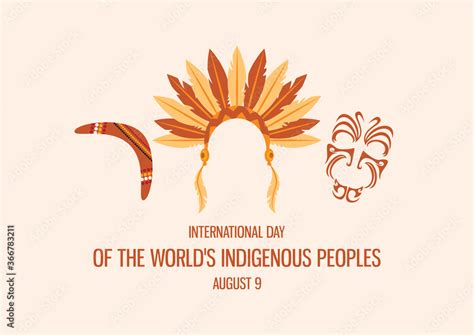 International Day of the World's Indigenous People vector. Indigenous ...