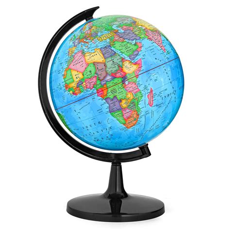 World Globe with Stand, 13" Desk Classroom Decorative Globe for ...