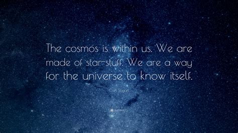 Carl Sagan Quote: “The cosmos is within us. We are made of star-stuff ...