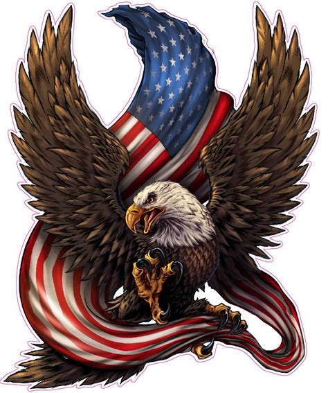 The American Bald Eagle American Flag Decal | Nostalgia Decals ...