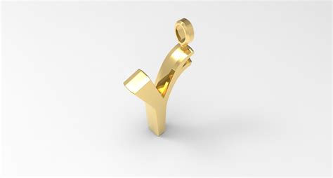 ArtStation - Y Letter Pendant Gold | Resources