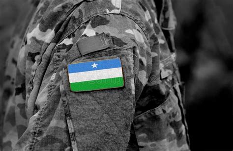 Flag of Puntland State of Somalia on Soldiers Arm. Puntland Stat Stock ...