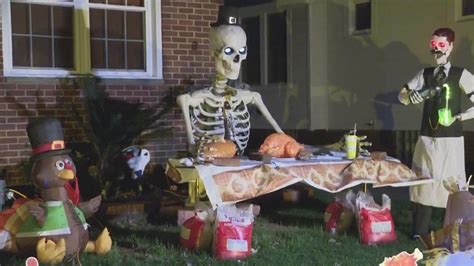 Using a 12-foot skeleton Halloween decoration for Thanksgiving | wkyc.com