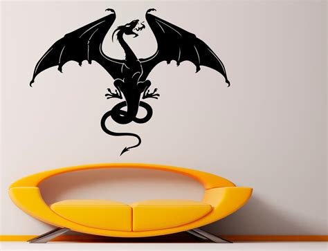 Dragon Wall Vinyl Decal Fantasy Sticker Art Design Murals - Etsy