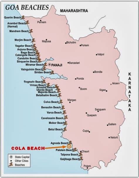 Goa India Tourist Guide Interactive Map: Detail Cola Beach Goa India ...