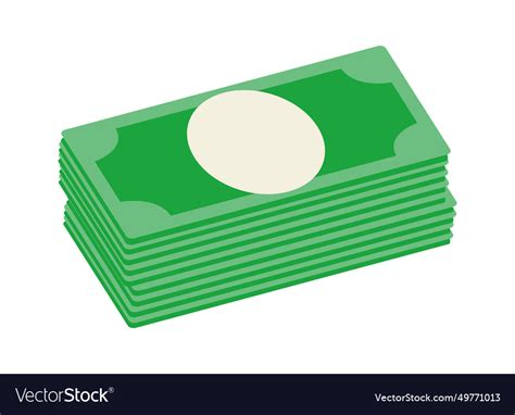 Isolated stack of dollars green bills money Vector Image