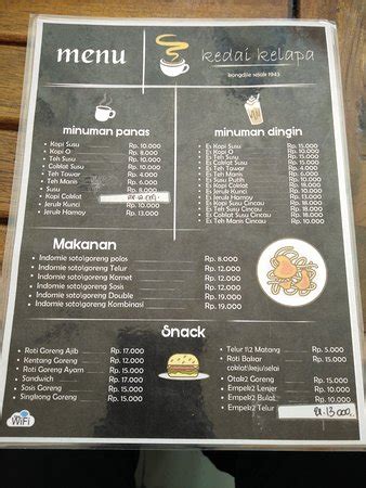 Contoh Daftar Menu Warung Kopi Gunung - IMAGESEE