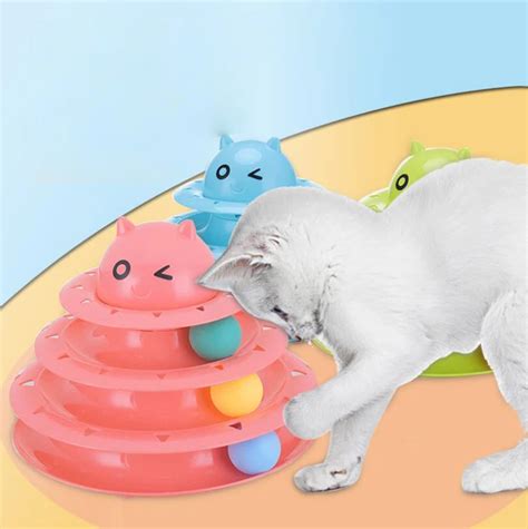 New Pets Interactive Toys Cats Three tier Turntable Pet Intellectual ...