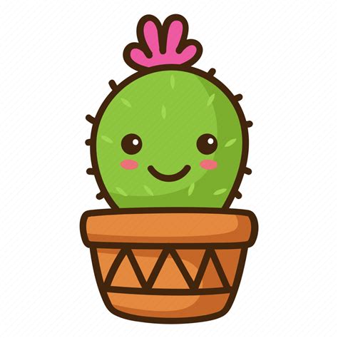 Cactus, cute, emoji, pot, smile icon - Download on Iconfinder