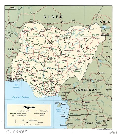 Large detailed political and administrative map of Nigeria with roads ...