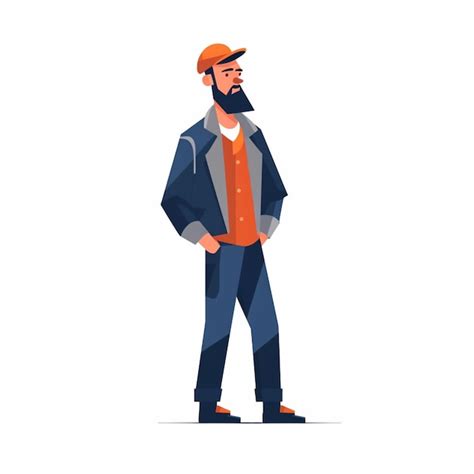 Premium AI Image | a man with a beard and a baseball cap standing in a ...