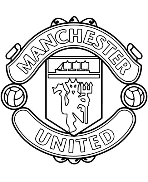 Manchester United original crest logo coloring page