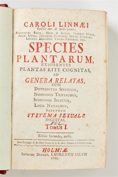 Images for 2866301. LINNAEUS SPECIES PLANTARUM I-II second original ...