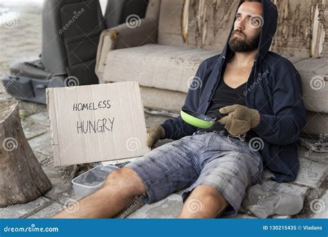 Homeless Beggar in the Street Stock Image - Image of city, hands: 130215435