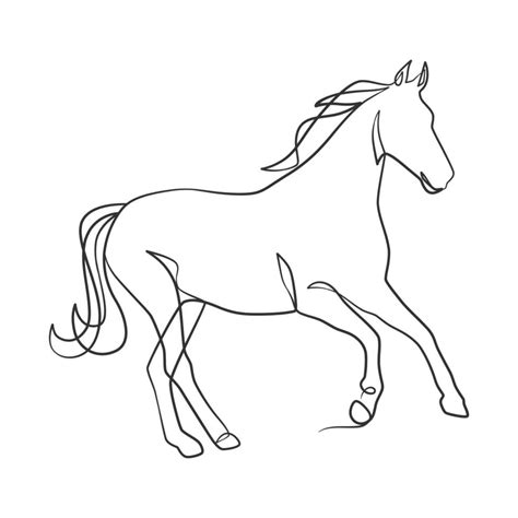 Continuous line drawing of horse 6297472 Vector Art at Vecteezy