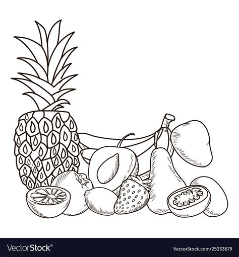 Fruits Clipart Black And White