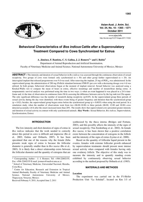 (PDF) Behavioral Characteristics of Bos indicus Cattle after a ...