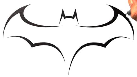 How to Draw Batman Logo - Tribal Tattoo Design Style - YouTube