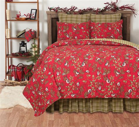 Chickadee Red Quilt Collection by C&F Home | Paul's Home Fashions