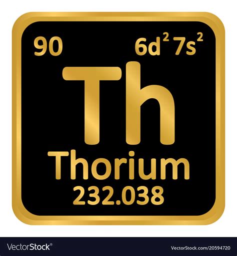 Periodic table element thorium icon Royalty Free Vector