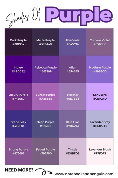 95+ Perfect Shades Of Purple (With Hex Codes) | Purple color palettes ...