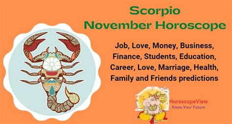 Scorpio November 2023 Horoscope Predictions