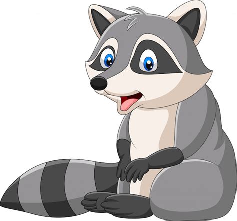 Premium Vector | Cartoon happy raccoon