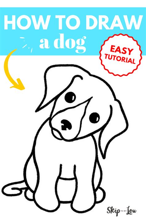 How to Draw a Dog {Easy Tutorial} | Cute dog drawing, Dog drawing for ...