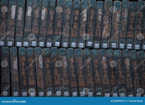 Rows of Wood Blocks of Tripitaka Koreana Buddhist Scriptures in Haeinsa ...