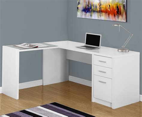 White Corner Computer Desk from Monarch | Coleman Furniture