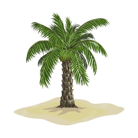 Date Palm Tree Vector Art PNG, Date Palm Tree On Desert, Date Palm ...