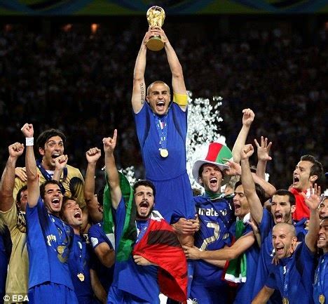 Football Fever: Fabio Cannavaro lifts the World Cup trophy after ...