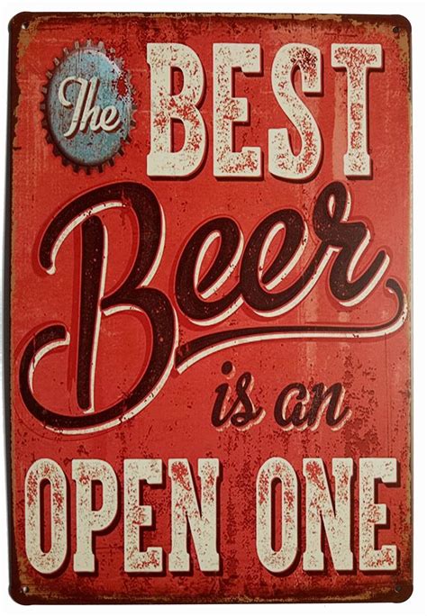 ERLOOD Best Beer Vintage Funny Home Decor Tin Sign Retro Metal Bar Pub ...