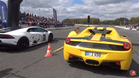 Drag race: Lamborghini Huracan vs Ferrari 458 Spider. Who wins?