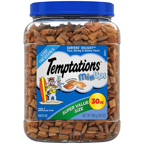 TEMPTATIONS MixUps, Crunchy and Soft Cat Treats, Surfers Delight Flavor ...