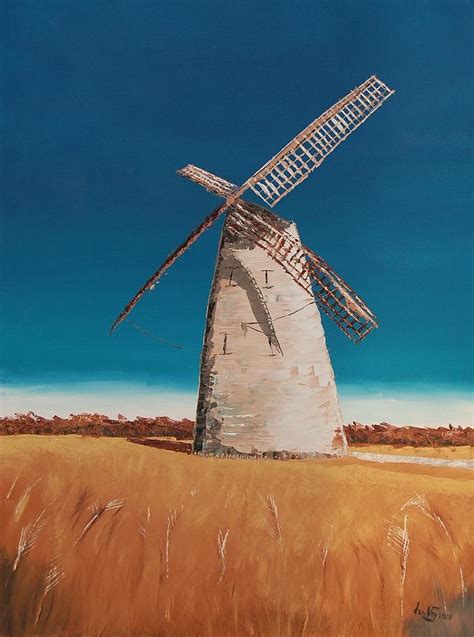 Windmill Painting by Attila Ivan