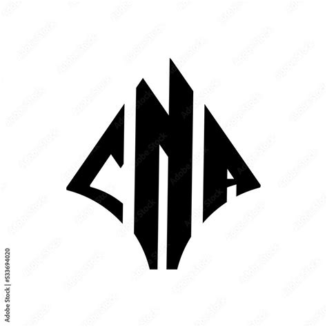 CNA letter logo design. CNA modern letter logo with black and white ...