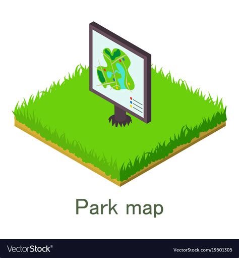 Park map icon isometric style Royalty Free Vector Image