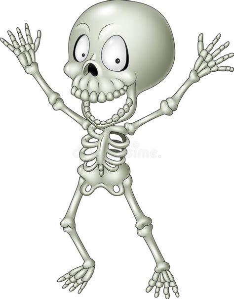 Cartoon Funny Human Skeleton Stock Vector - Illustration of happy ...