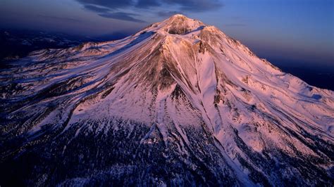 Wallpaper : volcano, mountains, nature, snow, landscape, Mount Shasta ...