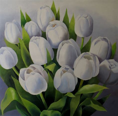 Nel's Everyday Painting: White Tulips - SOLD